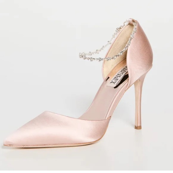 Blush crystal anklet bridal Heels - Picture 1 of 6